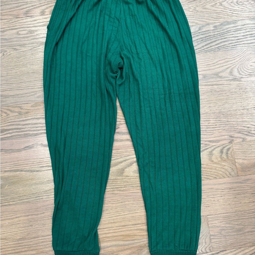 Stars Above Green Ribbed Pajama Pants Loungewear Women’s Medium ~ EXCELLENT COND
